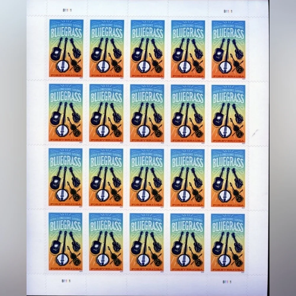 100 2024 Bluegrass Forever Postage Stamps USPS Wedding‎ Invitations Valentines